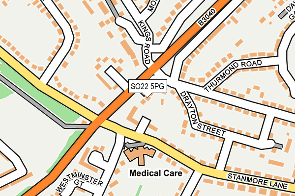 SO22 5PG map - OS OpenMap – Local (Ordnance Survey)