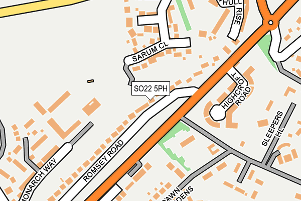 SO22 5PH map - OS OpenMap – Local (Ordnance Survey)