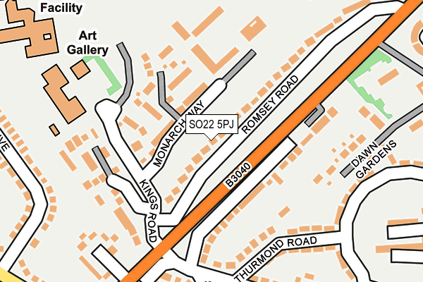 SO22 5PJ map - OS OpenMap – Local (Ordnance Survey)