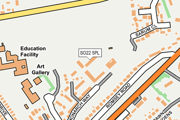 SO22 5PL map - OS OpenMap – Local (Ordnance Survey)