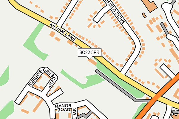 SO22 5PR map - OS OpenMap – Local (Ordnance Survey)