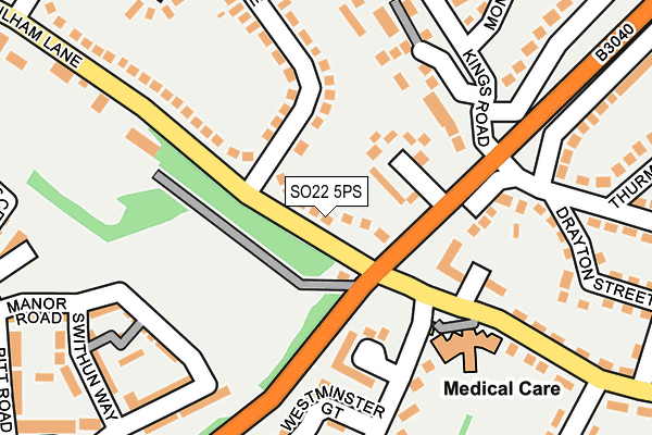 SO22 5PS map - OS OpenMap – Local (Ordnance Survey)