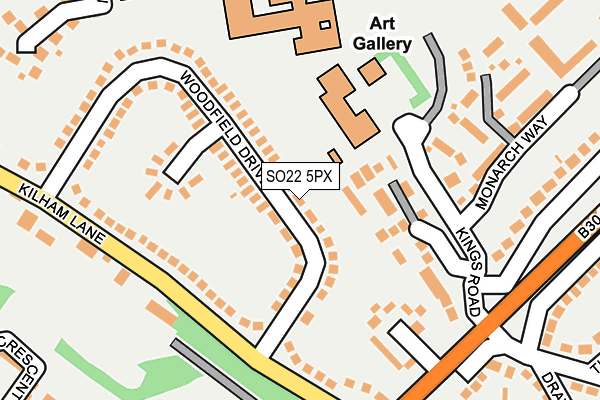 SO22 5PX map - OS OpenMap – Local (Ordnance Survey)