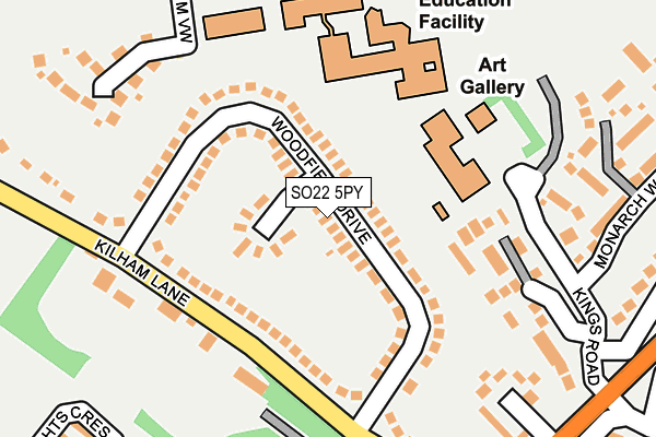 SO22 5PY map - OS OpenMap – Local (Ordnance Survey)