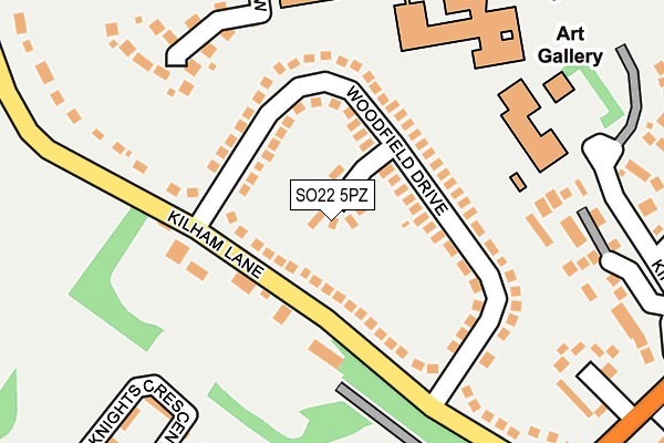 SO22 5PZ map - OS OpenMap – Local (Ordnance Survey)