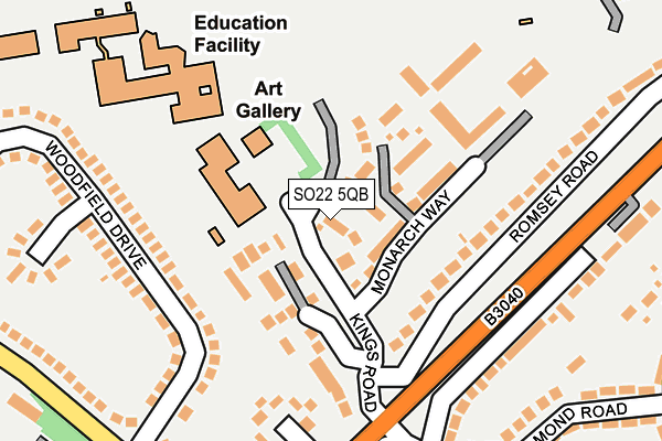 SO22 5QB map - OS OpenMap – Local (Ordnance Survey)