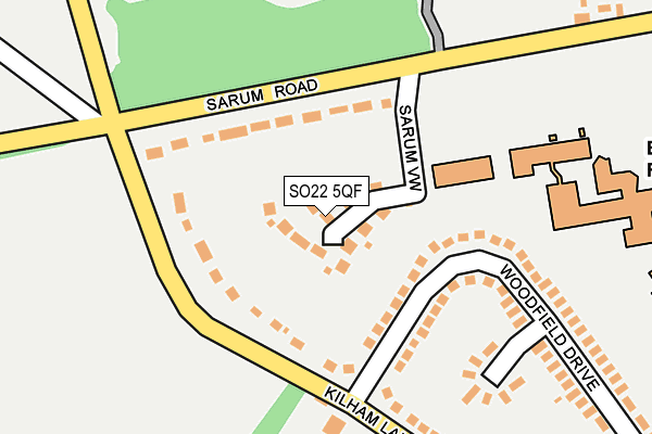 SO22 5QF map - OS OpenMap – Local (Ordnance Survey)