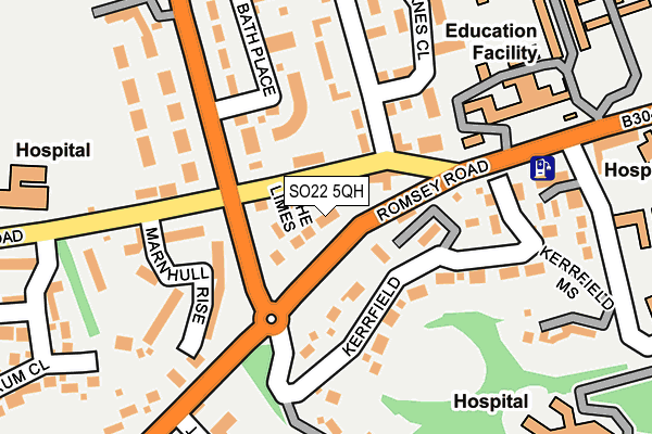 SO22 5QH map - OS OpenMap – Local (Ordnance Survey)