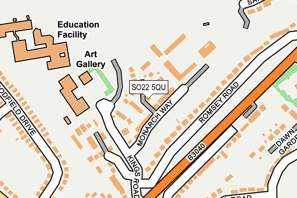 SO22 5QU map - OS OpenMap – Local (Ordnance Survey)
