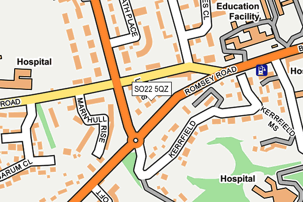 SO22 5QZ map - OS OpenMap – Local (Ordnance Survey)