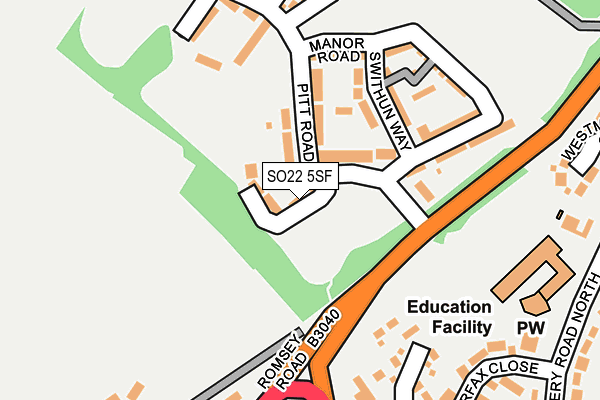 SO22 5SF map - OS OpenMap – Local (Ordnance Survey)