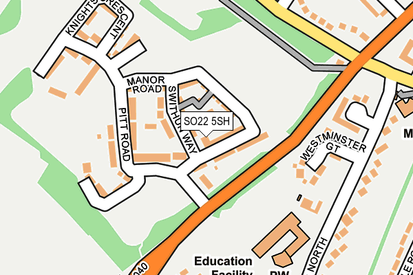 SO22 5SH map - OS OpenMap – Local (Ordnance Survey)