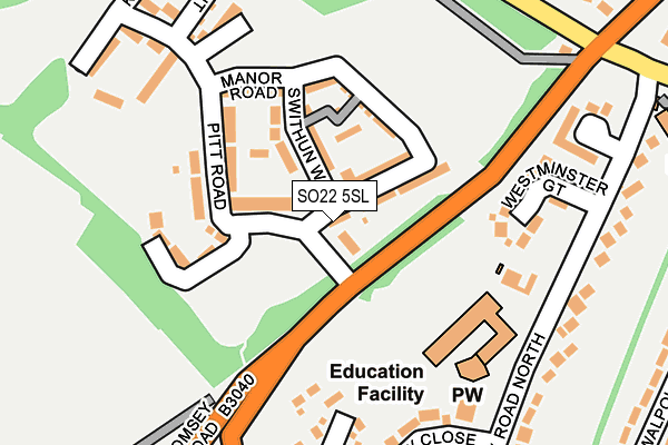 SO22 5SL map - OS OpenMap – Local (Ordnance Survey)