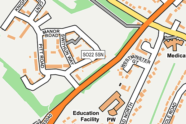 SO22 5SN map - OS OpenMap – Local (Ordnance Survey)