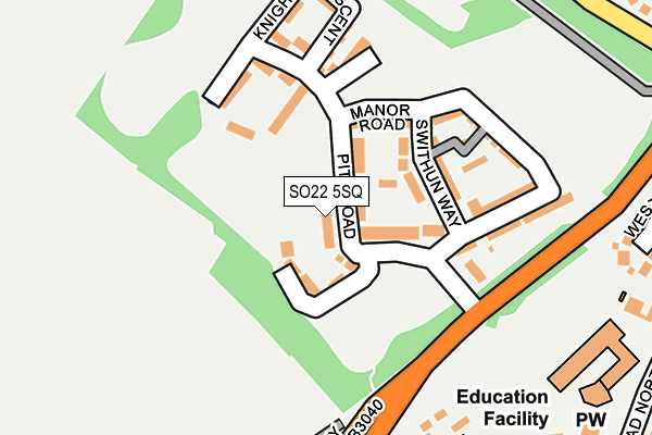 SO22 5SQ map - OS OpenMap – Local (Ordnance Survey)