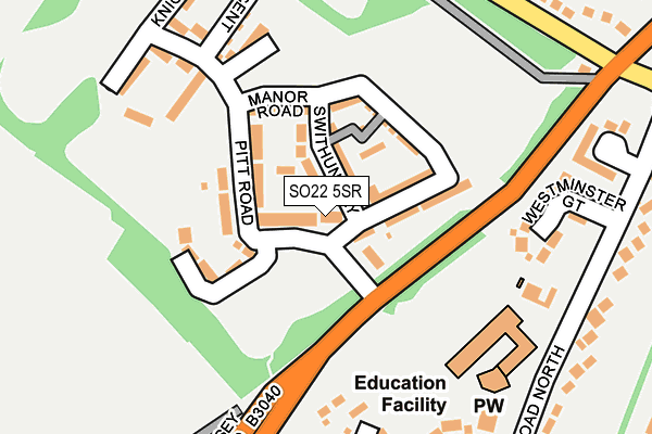 SO22 5SR map - OS OpenMap – Local (Ordnance Survey)