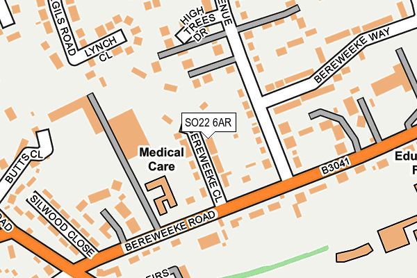 SO22 6AR map - OS OpenMap – Local (Ordnance Survey)