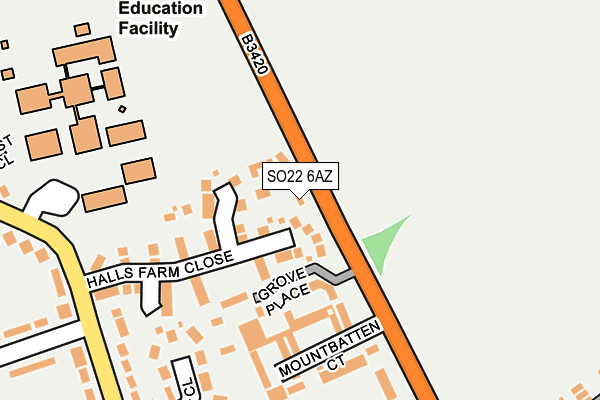 SO22 6AZ map - OS OpenMap – Local (Ordnance Survey)