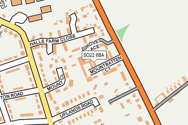 SO22 6BA map - OS OpenMap – Local (Ordnance Survey)