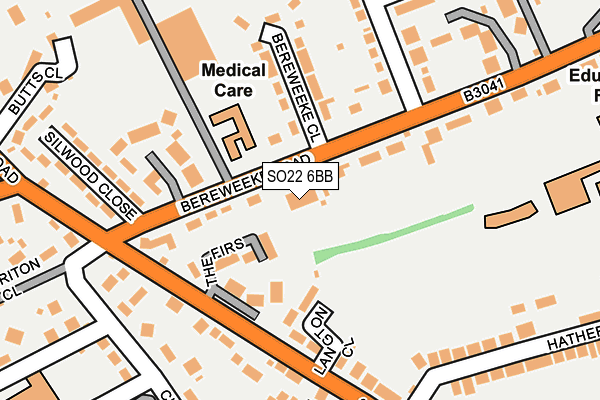 SO22 6BB map - OS OpenMap – Local (Ordnance Survey)