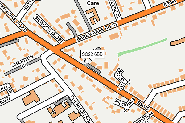 SO22 6BD map - OS OpenMap – Local (Ordnance Survey)