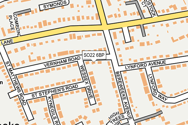 SO22 6BP map - OS OpenMap – Local (Ordnance Survey)