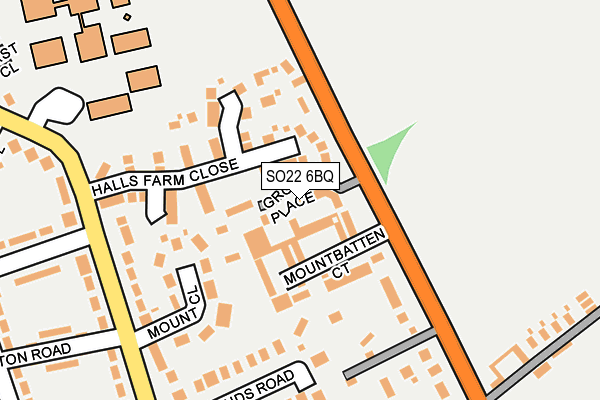 SO22 6BQ map - OS OpenMap – Local (Ordnance Survey)