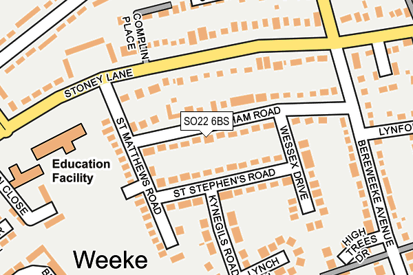 SO22 6BS map - OS OpenMap – Local (Ordnance Survey)