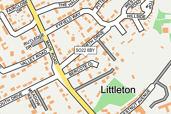 SO22 6BY map - OS OpenMap – Local (Ordnance Survey)