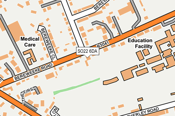 SO22 6DA map - OS OpenMap – Local (Ordnance Survey)