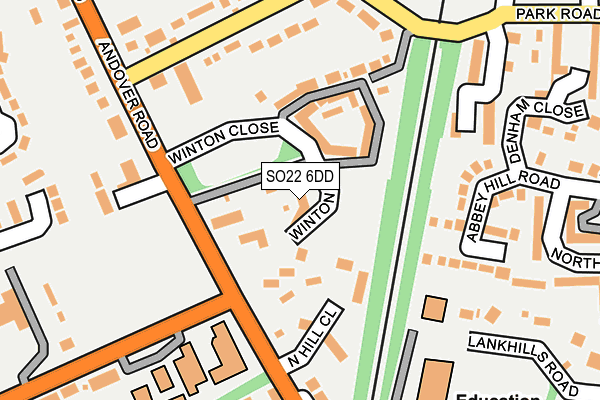 SO22 6DD map - OS OpenMap – Local (Ordnance Survey)