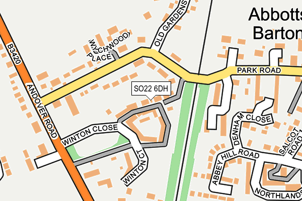 SO22 6DH map - OS OpenMap – Local (Ordnance Survey)