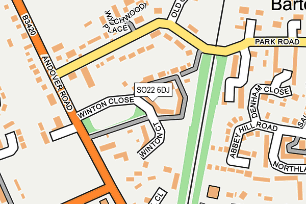 SO22 6DJ map - OS OpenMap – Local (Ordnance Survey)