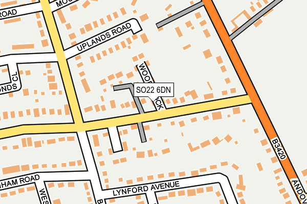 SO22 6DN map - OS OpenMap – Local (Ordnance Survey)