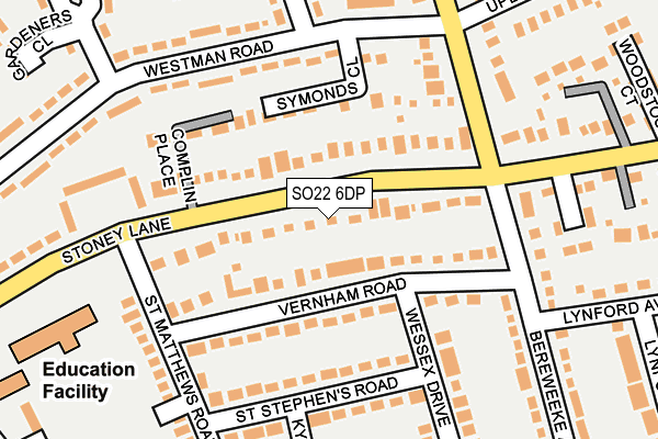 SO22 6DP map - OS OpenMap – Local (Ordnance Survey)