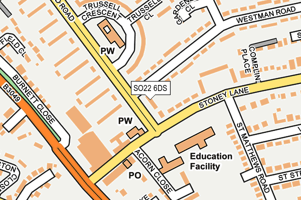 SO22 6DS map - OS OpenMap – Local (Ordnance Survey)