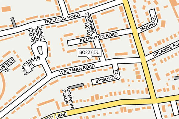 SO22 6DU map - OS OpenMap – Local (Ordnance Survey)