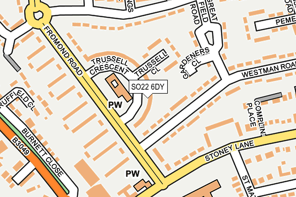 SO22 6DY map - OS OpenMap – Local (Ordnance Survey)