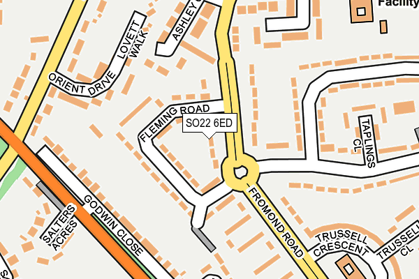 SO22 6ED map - OS OpenMap – Local (Ordnance Survey)