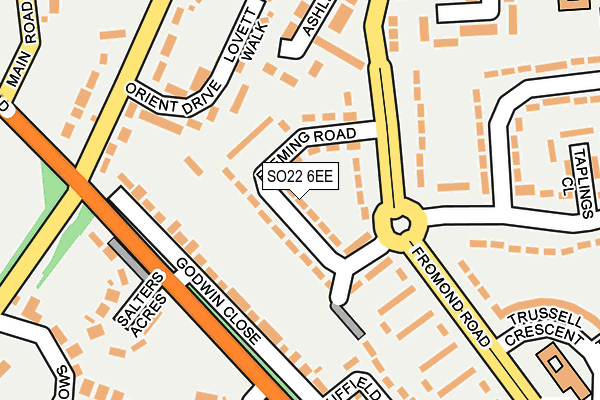 SO22 6EE map - OS OpenMap – Local (Ordnance Survey)