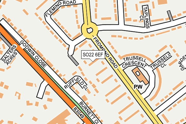 SO22 6EF map - OS OpenMap – Local (Ordnance Survey)