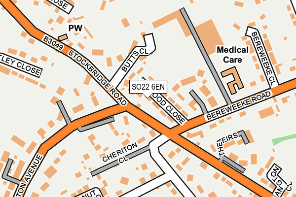 SO22 6EN map - OS OpenMap – Local (Ordnance Survey)