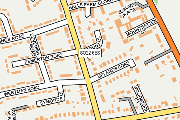 SO22 6ES map - OS OpenMap – Local (Ordnance Survey)