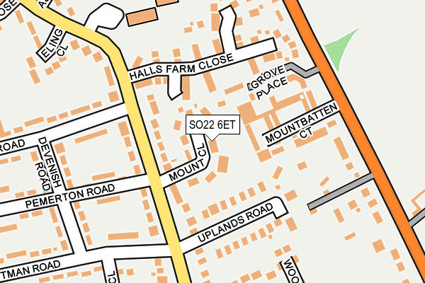 SO22 6ET map - OS OpenMap – Local (Ordnance Survey)