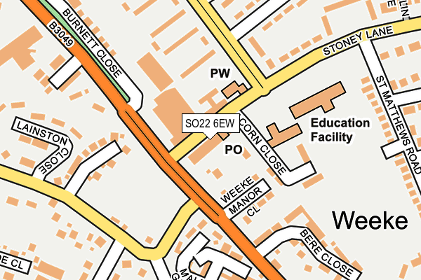 SO22 6EW map - OS OpenMap – Local (Ordnance Survey)