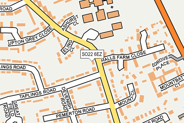 SO22 6EZ map - OS OpenMap – Local (Ordnance Survey)