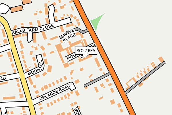 SO22 6FA map - OS OpenMap – Local (Ordnance Survey)