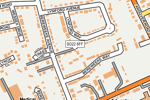 SO22 6FF map - OS OpenMap – Local (Ordnance Survey)