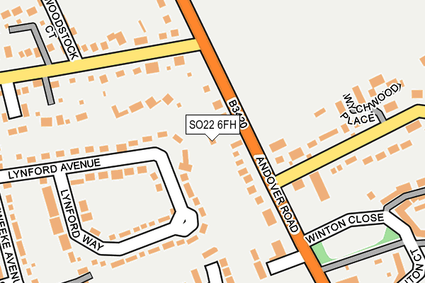 SO22 6FH map - OS OpenMap – Local (Ordnance Survey)