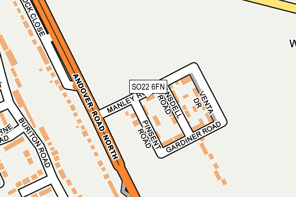 SO22 6FN map - OS OpenMap – Local (Ordnance Survey)